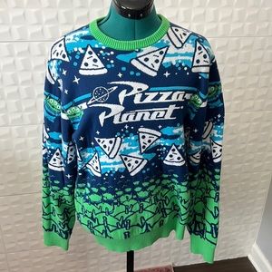 Disney Pixar Toy Story Pizza Planet holiday sweater